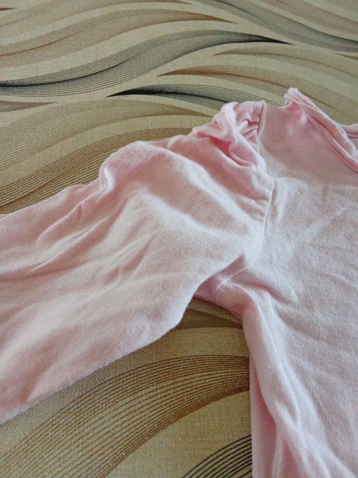 T-shirt manches longues rose motif fleur et cœur 36 mois Kids Graffiti - photo numéro 2