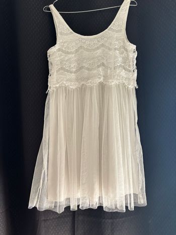 Robe blanche romantique - Dentelle & Tulle - Taille M