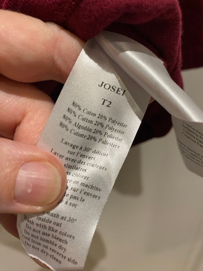 T-shirt velours, bordeaux - photo numéro 5