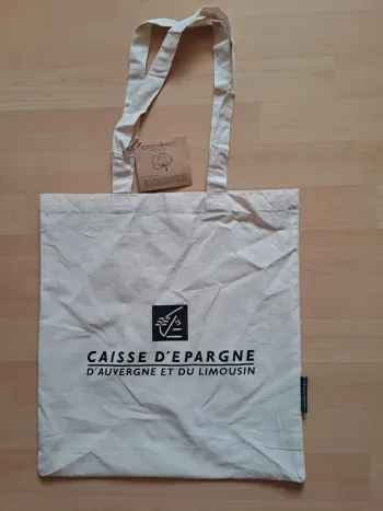 Sac Tote Bag Coton Bio Citizen Green Neuf - 40x40 cm - Caisse d'Épargne