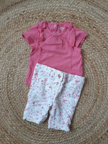 Tenue haut rose et pantalon Orchestra 3 mois