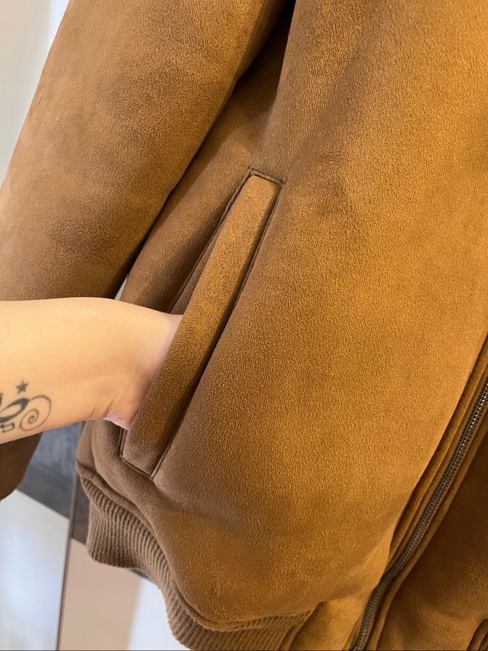 Veste en suédine doublé effet moutonné - photo numéro 2