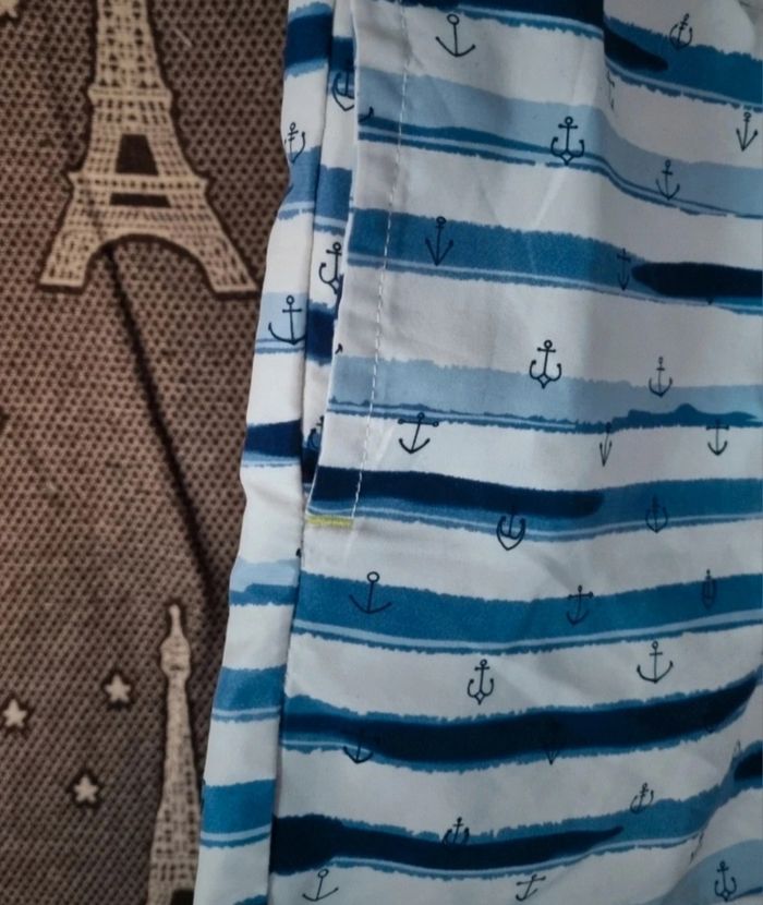 Short de plage rayé ancres marine 14ans - photo numéro 4