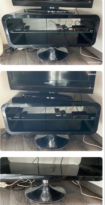 Meuble tv noir pivotant