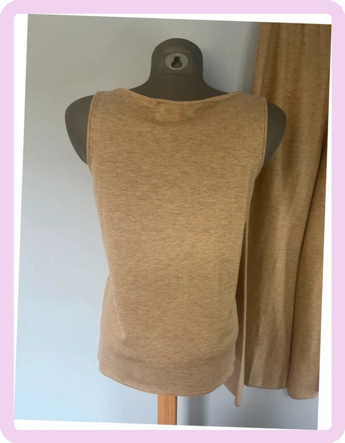 Ensemble 3 pièces Interdee – Taupe clair M/L – Débardeur, gilet capuche, pantalon fluide - photo numéro 7