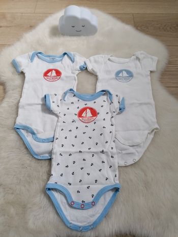 Lot de 3 bodies Petit Bateau manches courtes taille 3 mois collection 2020 #espanolitinagarcon3mois