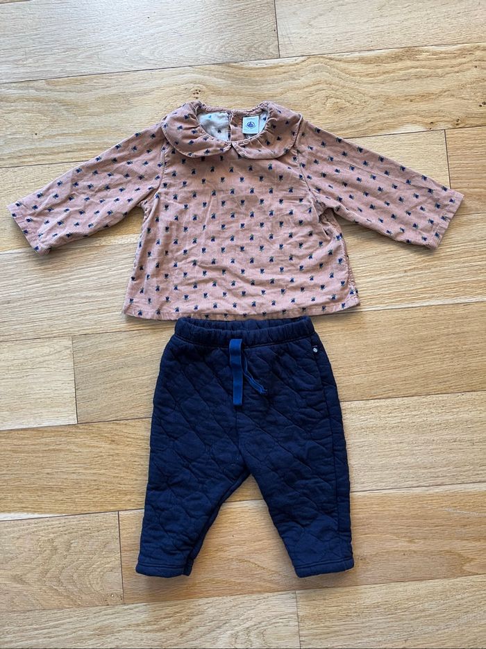 Ensemble Petit Bateau pour bébé fille, taille 12 mois