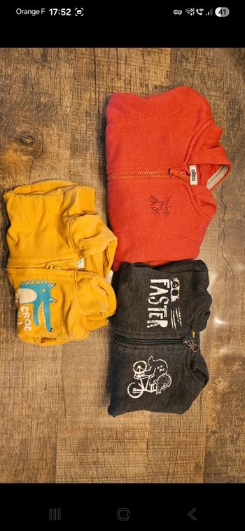 3 gilets a capuche gemo 6 mois