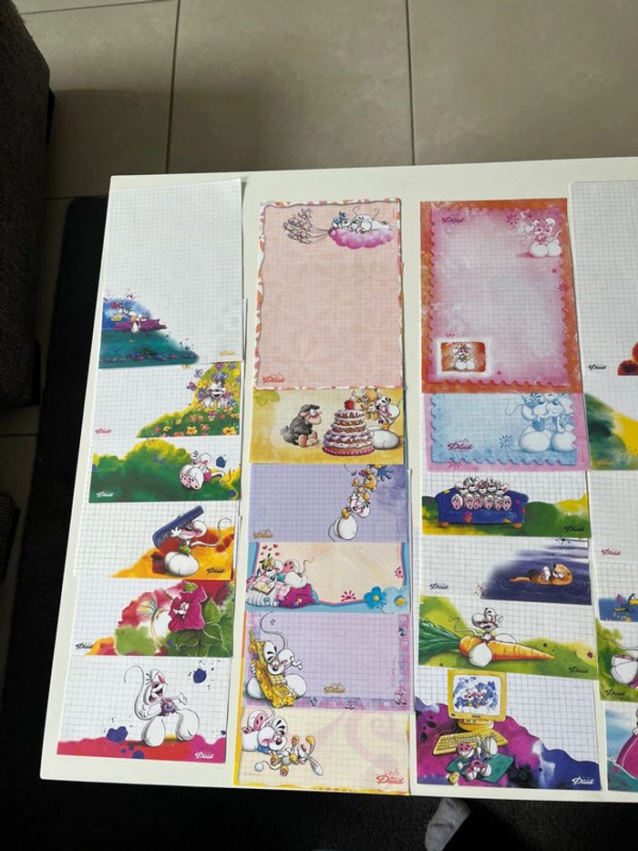 Lot de 28 feuilles diddl  A5 - blanches et couleurs - photo numéro 2