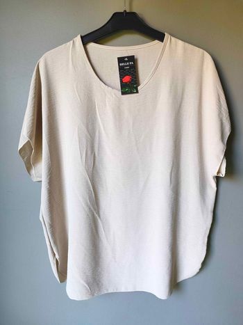 Haut blouse tee-shirt fluide beige taille unique 36 au 44 