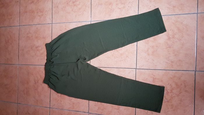 Pantalon été fluide femme 42-44 vert bouteille - photo numéro 3