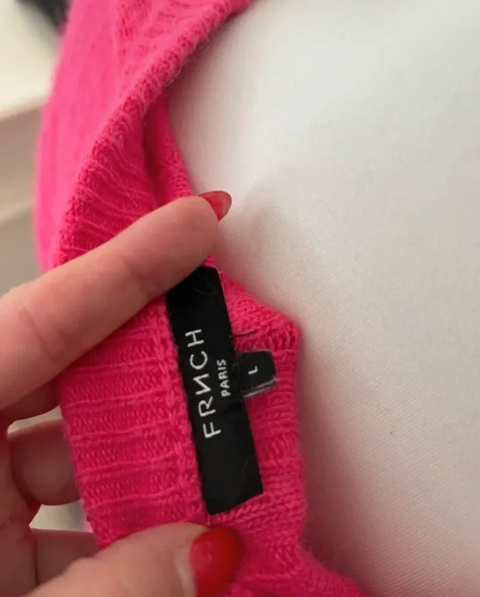 Frnch pull rose, Laine et cachemire. Femme, taille L/40. - photo numéro 2