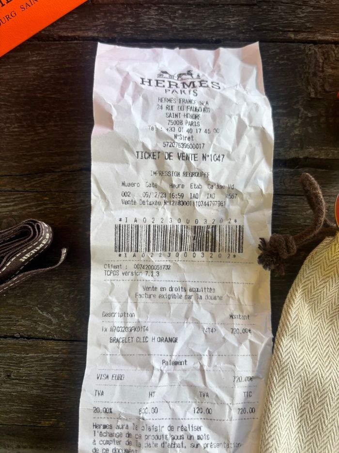 bracelet hermès Clic H orange - photo numéro 3