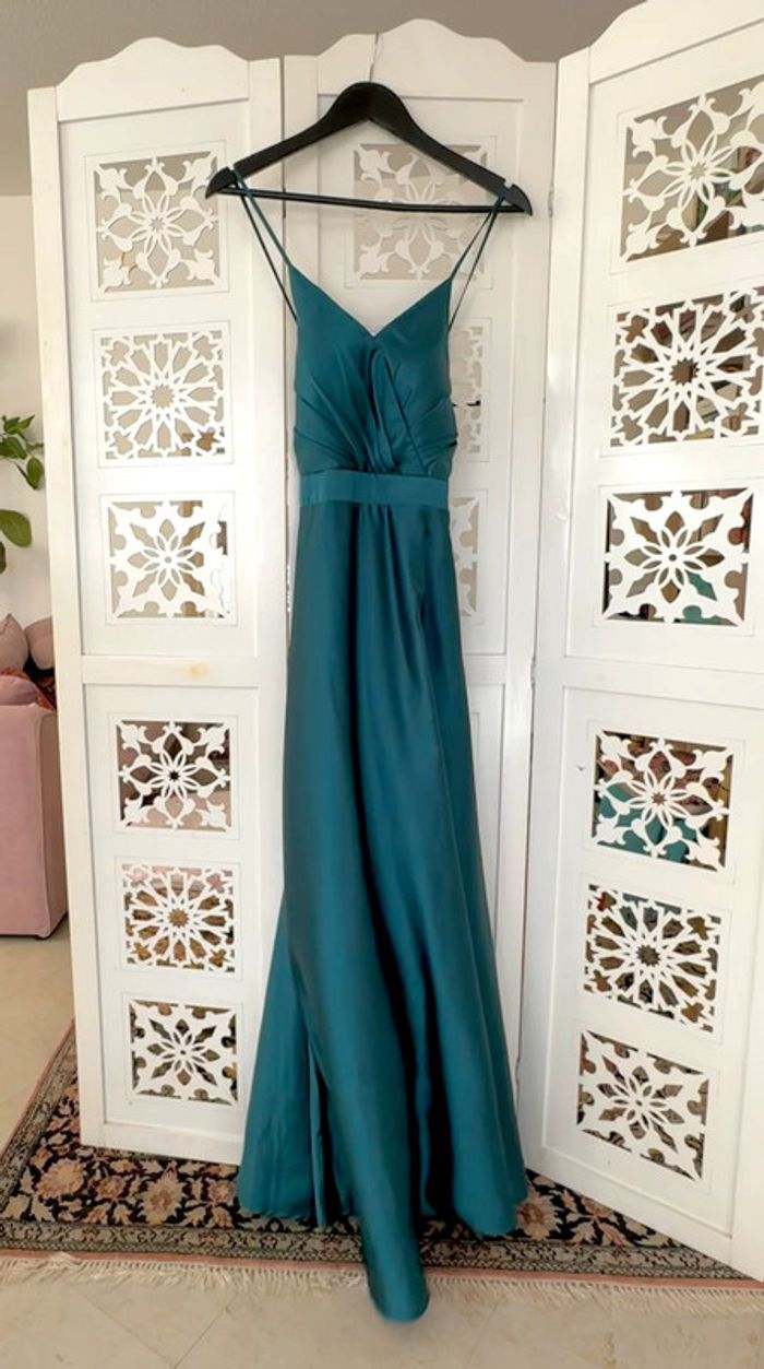 Robe longue de cérémonie bleu Lautinel Taille 38 - photo numéro 7
