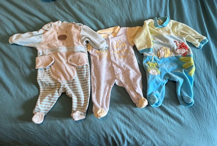 Lot de 3 pyjamas velours