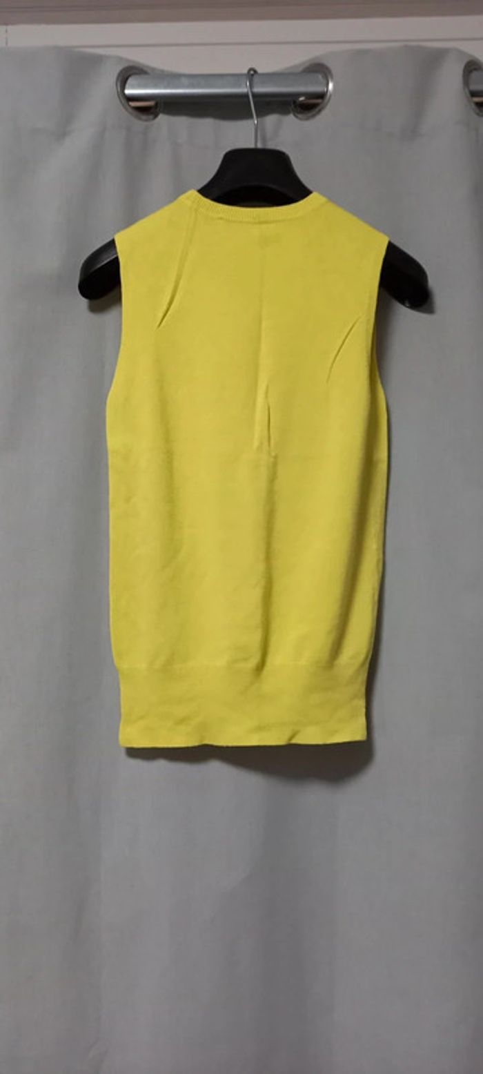 Pull sans manches zara 36 jaune - photo numéro 2