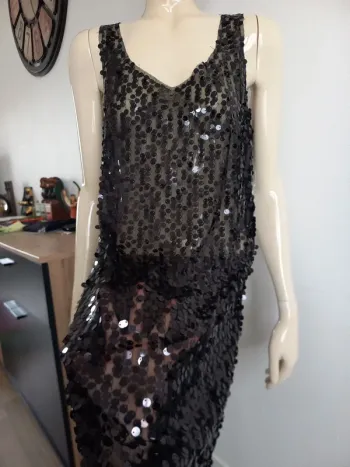 Robe noir transparente L