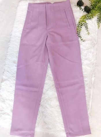 Pantalon Costume Taille Haute Pour Femme. Couleur Lila. Taille XS