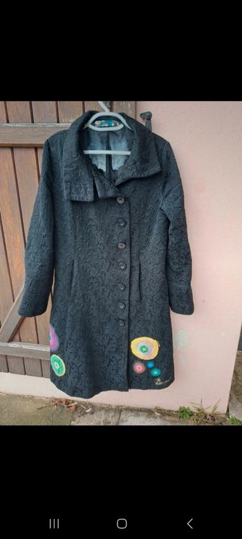 Manteau long femme brodé desigual
