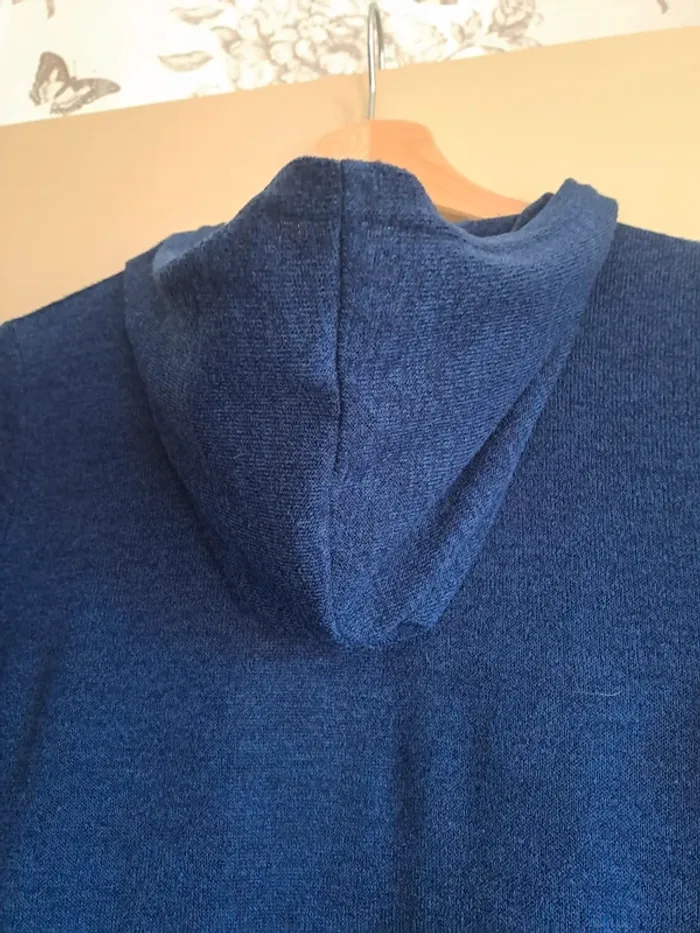 Gilet comme neuf fille 14 ans bleu à capuche porté 1 fois Lisa Bahia - photo numéro 4