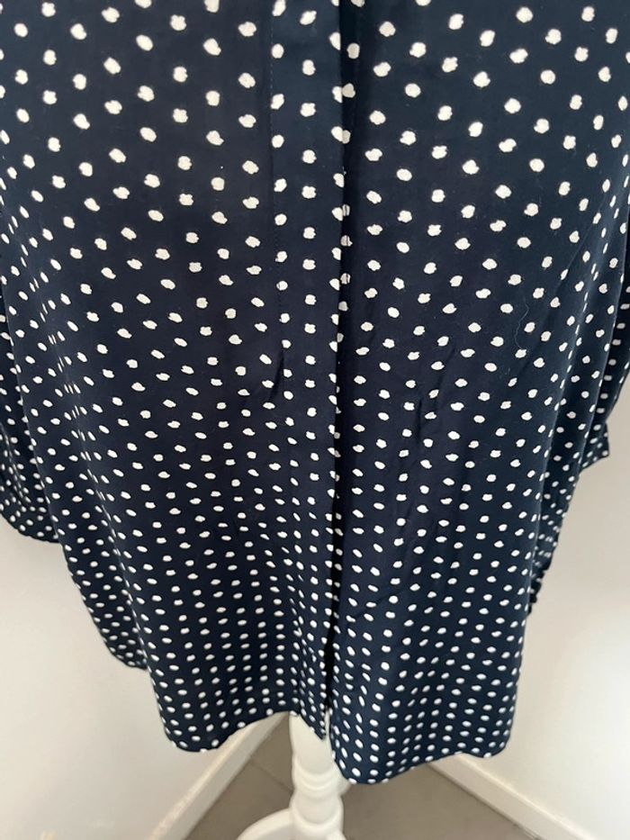 Chemisier marine motifs blanc Zara S - photo numéro 2
