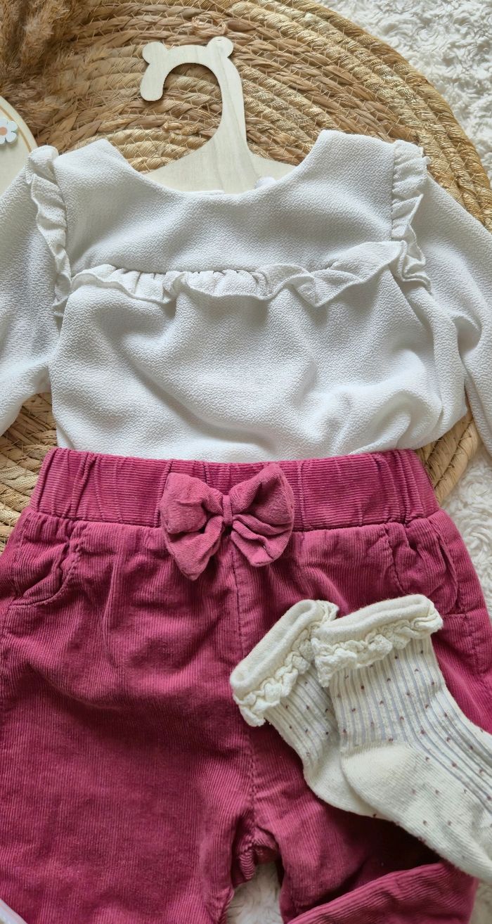 Ensemble fille pantalon hiver 6 mois - photo numéro 3