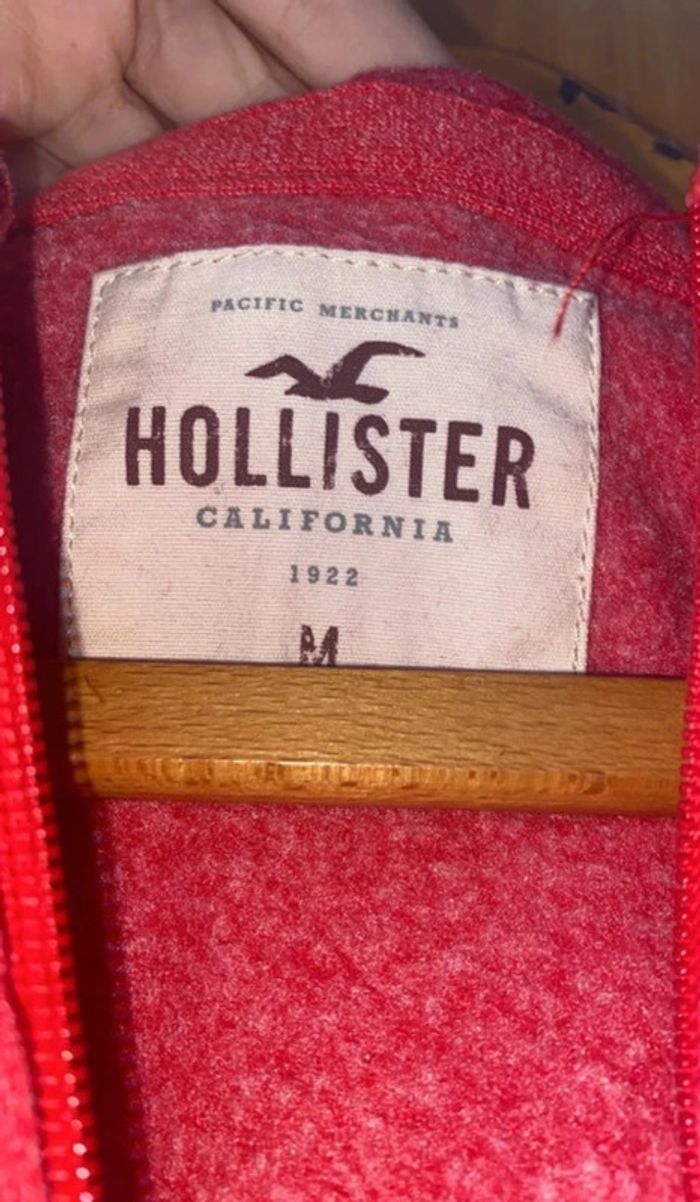 Pull à capuche Hollister rouge M - photo numéro 3