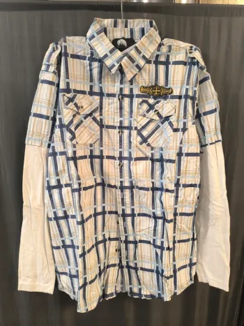 303872 chemise blanc rayée bleu homme M taken&classic