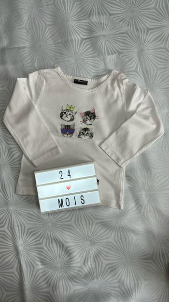 Tee-shirt manches longues fille 24 mois