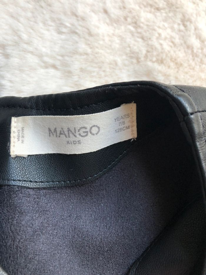 Robe simili cuire noire Mango 7/8 ans 128cm - photo numéro 3