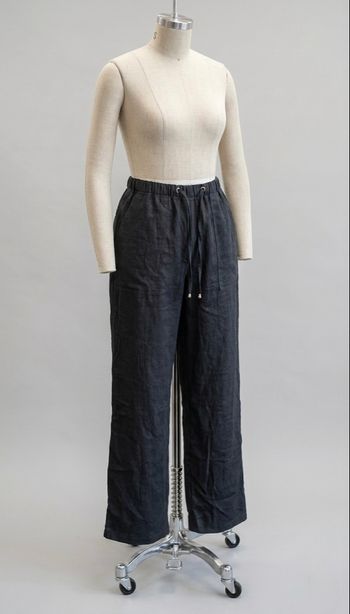 Pantalon large style lin - Taille S - Noir - Neuf