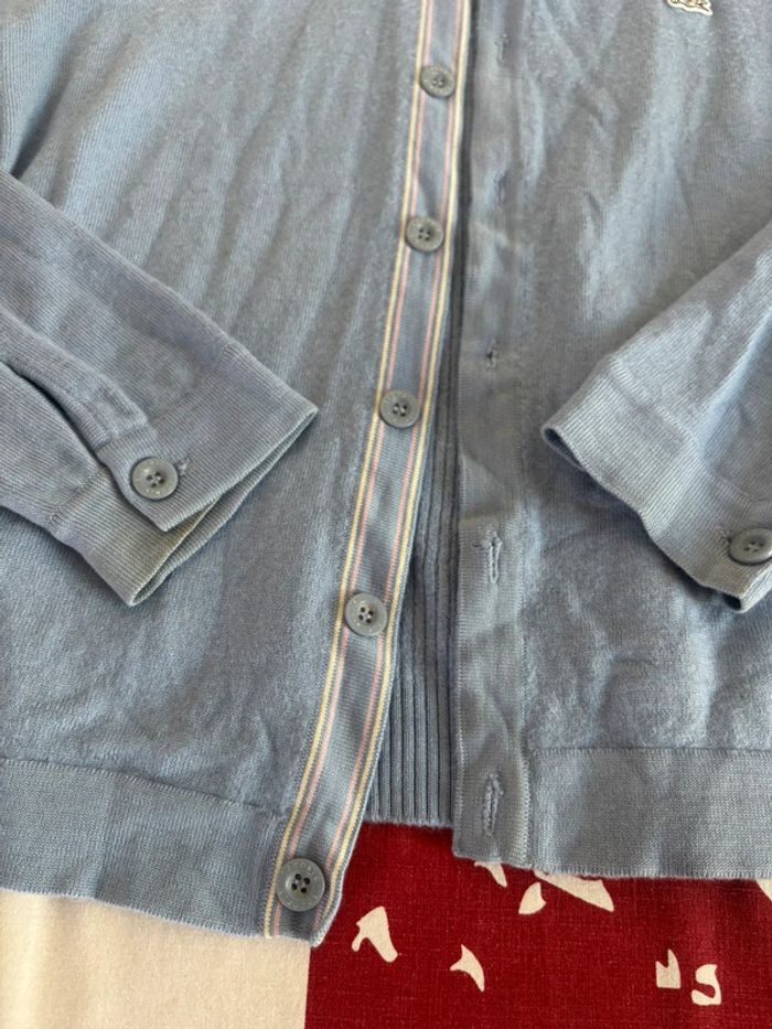 Veste en coton Lacoste blanc de couleur bleu clair taille xs/s femme - photo numéro 6