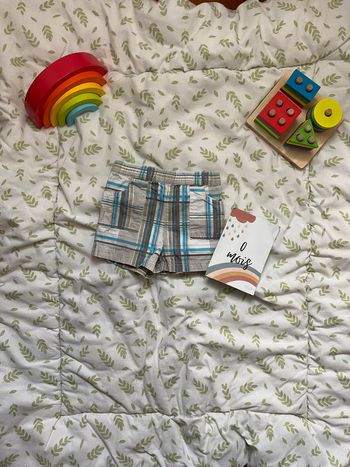 short à carreaux blanc et bleu influx naissance