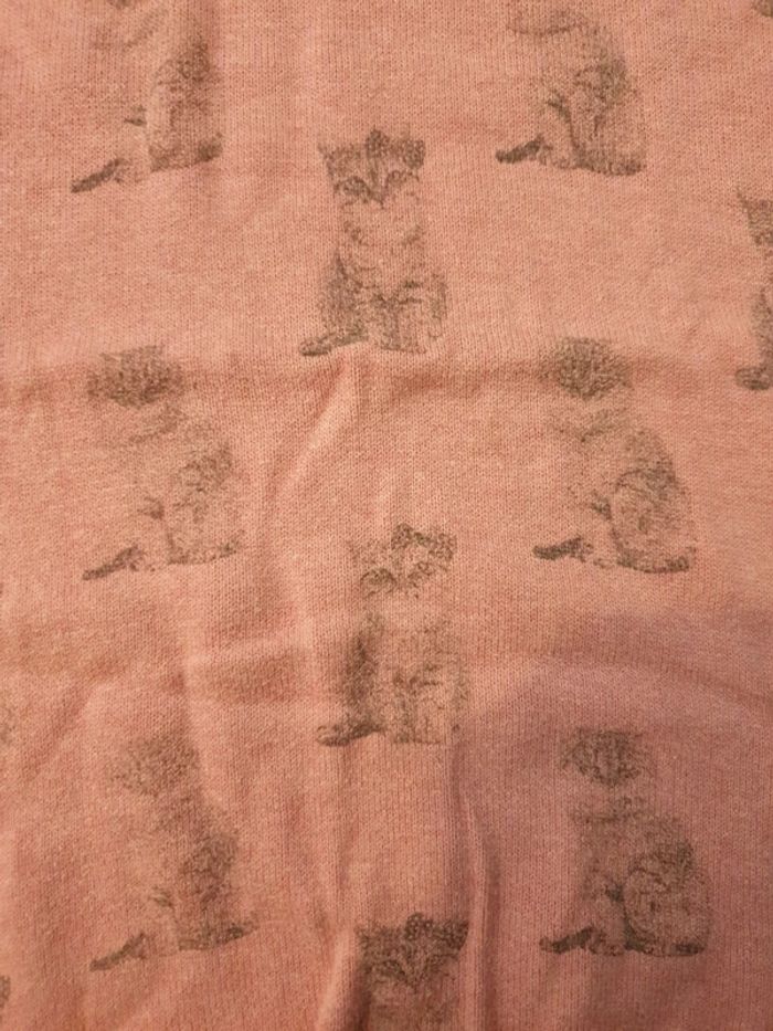 Robe pull 5 ans rose avec chat - photo numéro 3