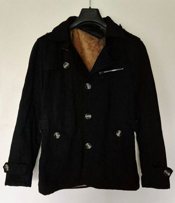 Manteau noir chaud doublé polaire - Taille L