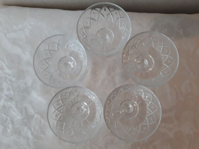 Faby27800 Coupes en verre sur pied pour dessert, fruits ou autres x 5