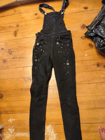 Salopette jean noir denim stretch 36 H&M TBE