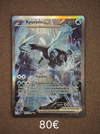 Carte Pokémon Ultra rare full art alternative Kyurem ex 165/086 Foudre Noire ev10.5