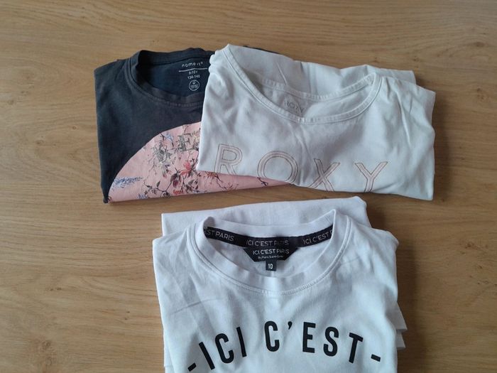 Lot 3 tee-shirts manches courtes 10 ans fille - photo numéro 2