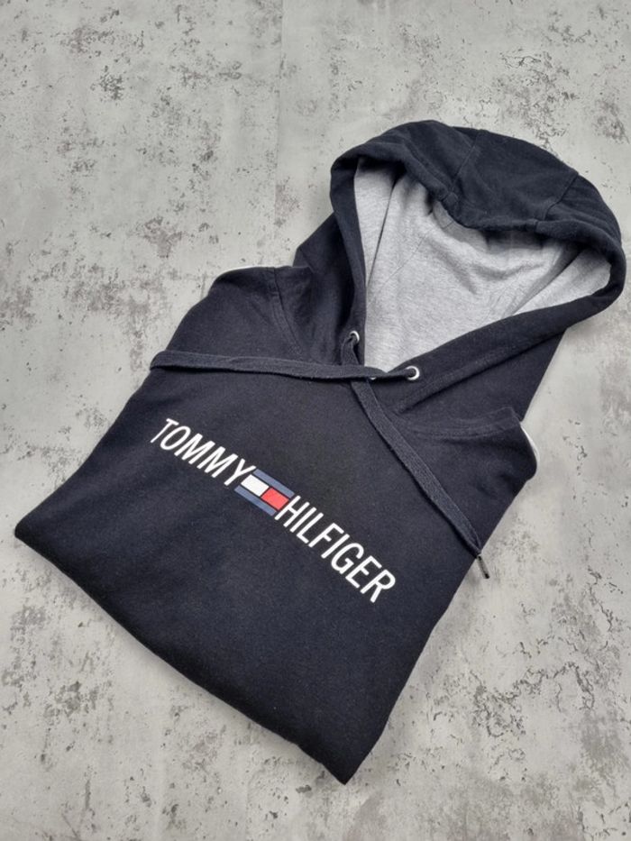 Sweat à capuche Tommy Hilfiger – Bicolore noir et gris – Taille S/36 Femmes