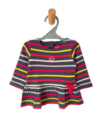 Tunique rayée à manches longues - Week-end à la mer 12 mois