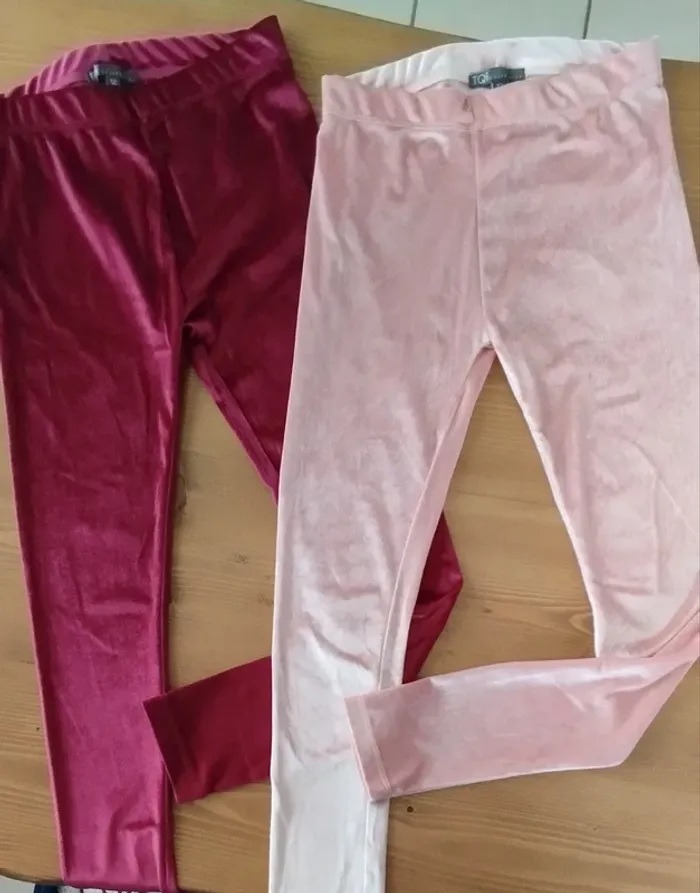 2 leggings en velours
