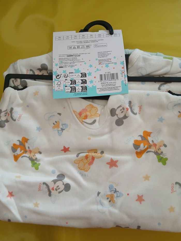 lot de deux pyjamas garcon minnie disney en coton 6 mois - photo numéro 3