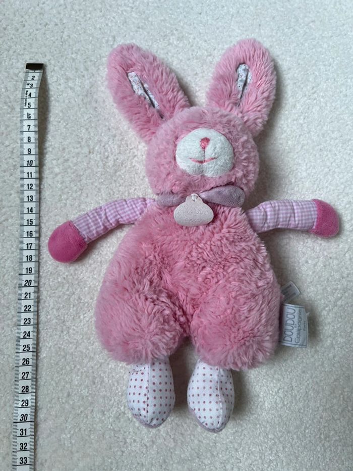 Doudou lapin rose plat Doudou et Compagnie - photo numéro 2