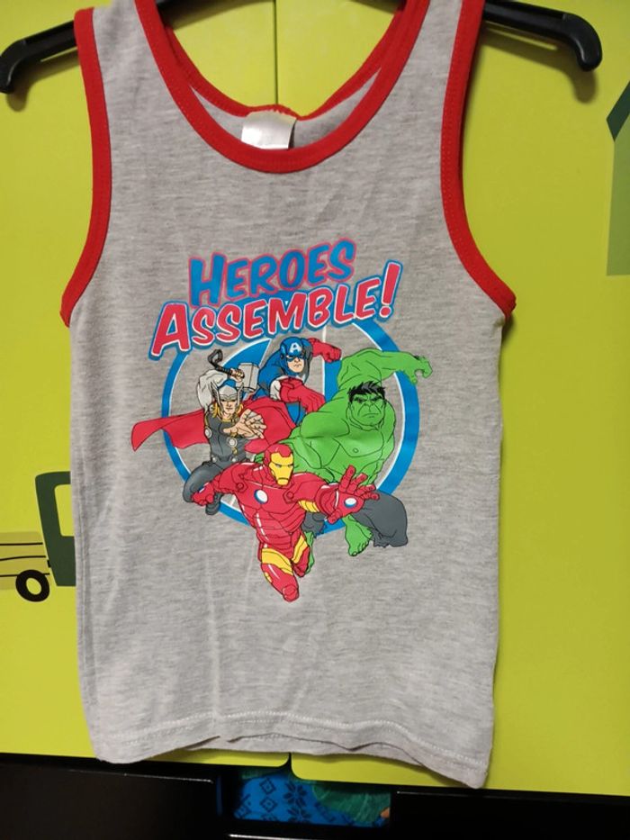 Débardeur 4 ans super héros plus d'étiquette