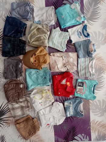 Lot de 22 vêtements été garçon 6 mois