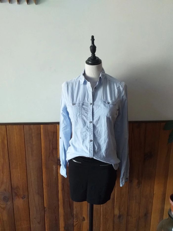 Chemise bleu avec poches - photo numéro 6