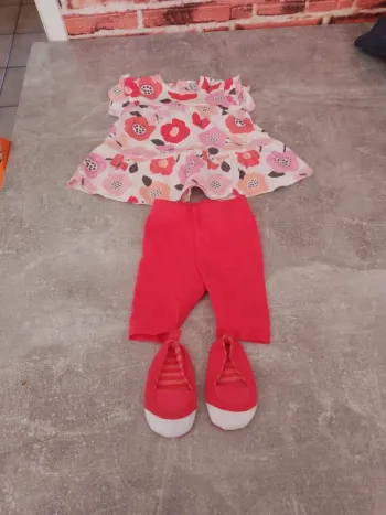 Ensemble 3 pièces bébé fille 3 mois