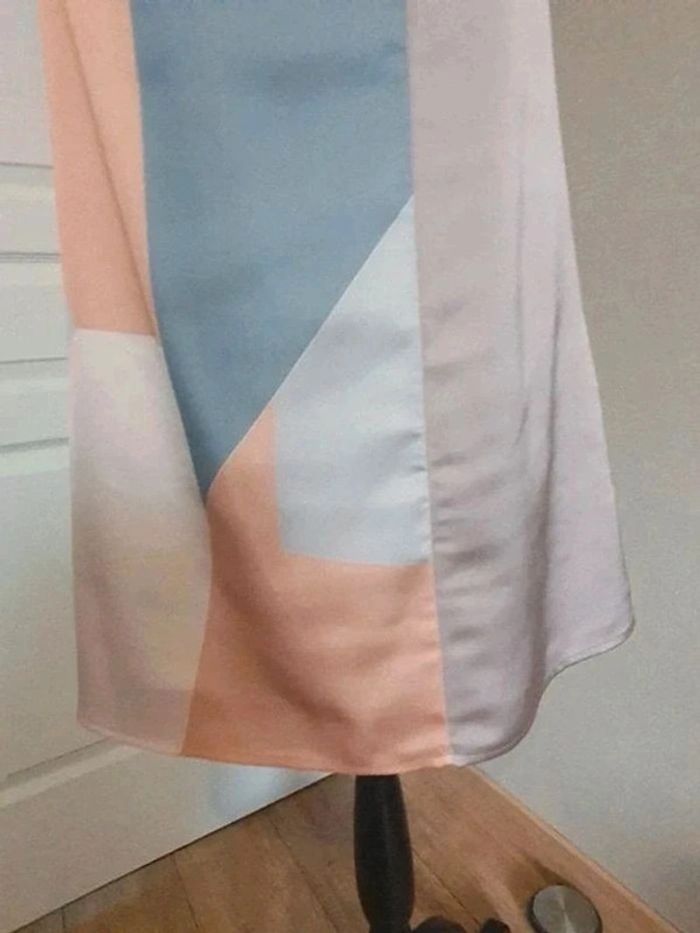 Robe droite Promod sans manche multicolore satinée taille 38 - photo numéro 7