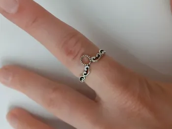 Bague argentée tendance en acier inoxydable